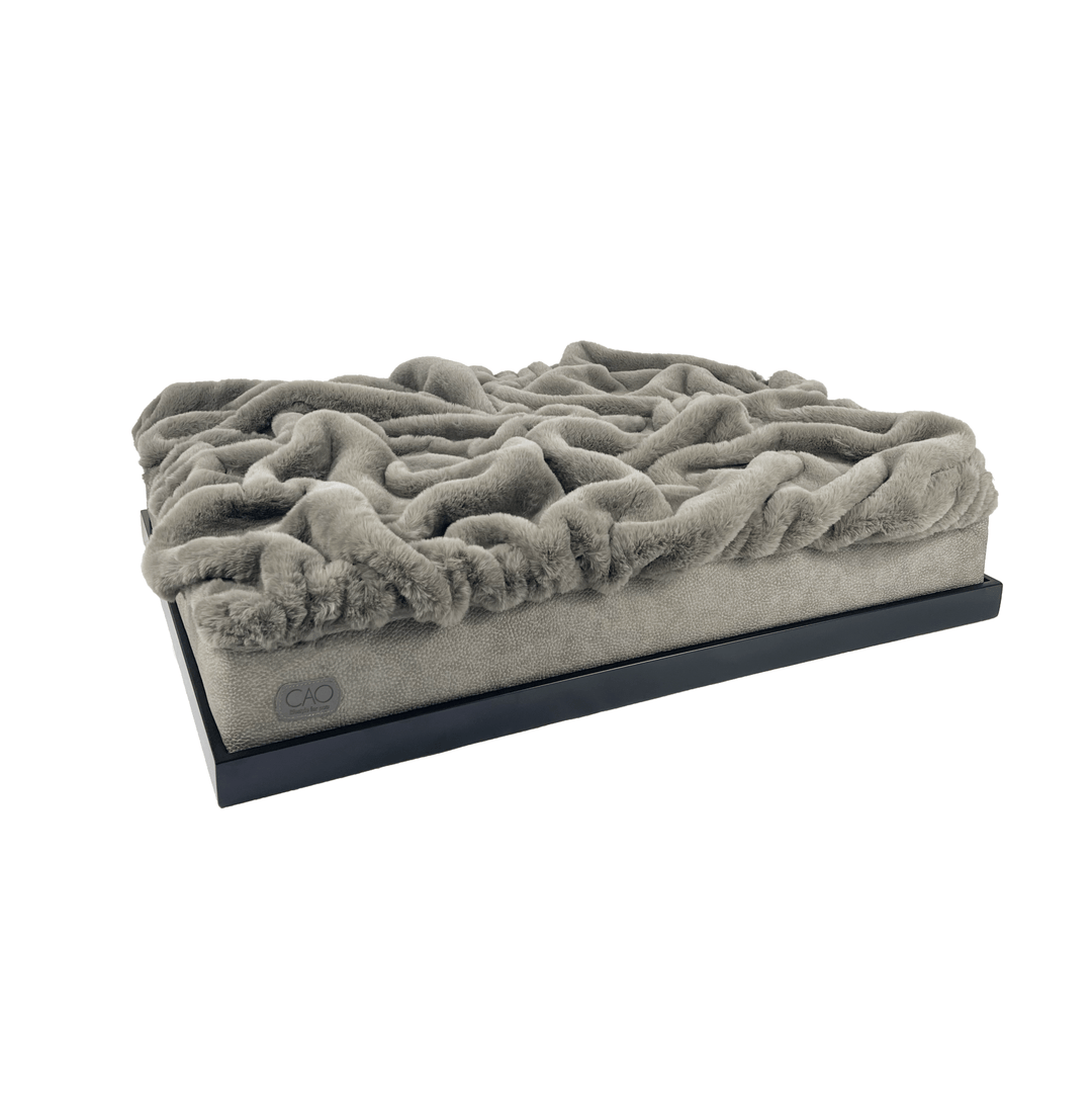 Soho Retreat in gray - elegant pet bed for stylish interiors, size XS-L, with black frame, exclusively from CAO - Lifestyle for Pets