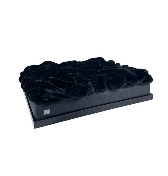 Soho Retreat in black - elegant pet bed for stylish interiors, size XS-L, with black frame, exclusively from CAO - Lifestyle for Pets