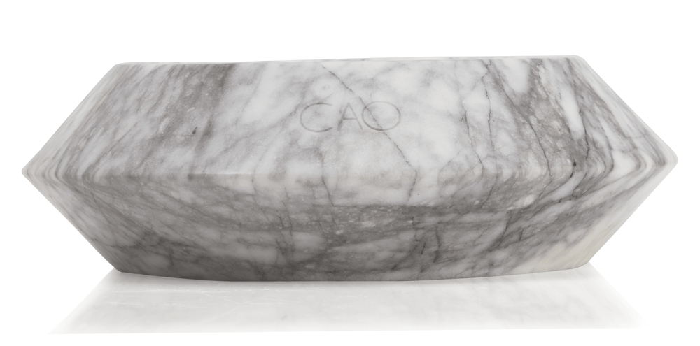 Side view of the SU bowl - geometric shape made of real marble