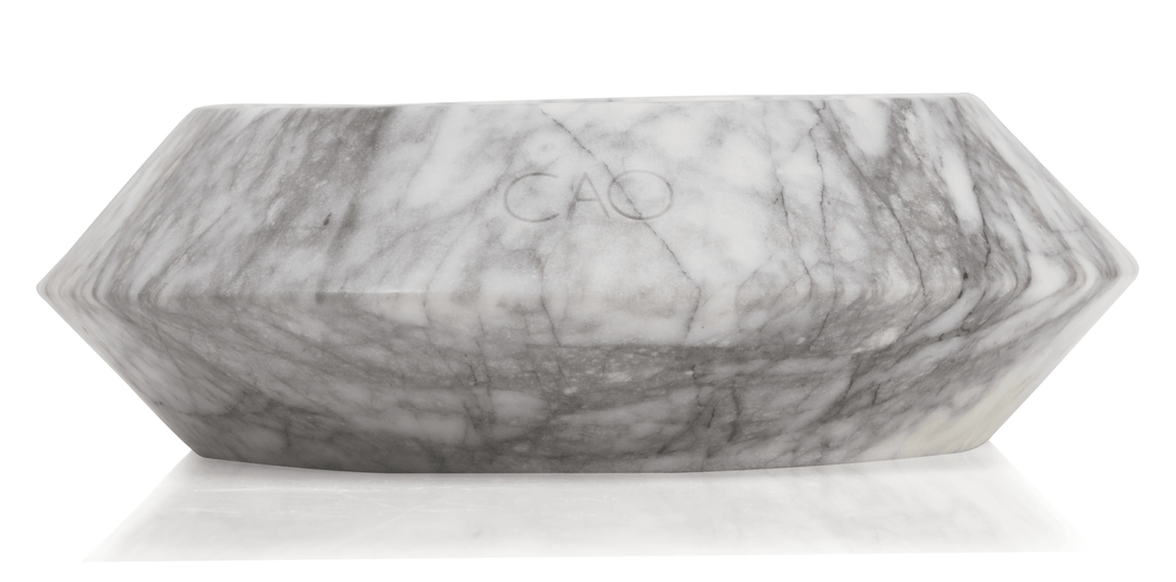 Side view of the SU bowl - geometric shape made of real marble