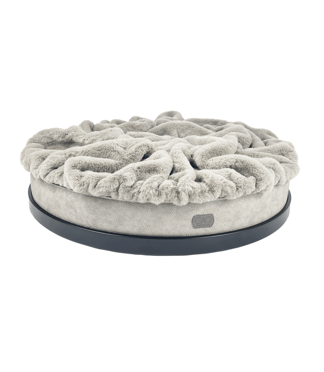 Luxury dog bed Soleil Nook in beige with black frame - stylish interior for dogs & cats, size XS-L, high-quality design for your home