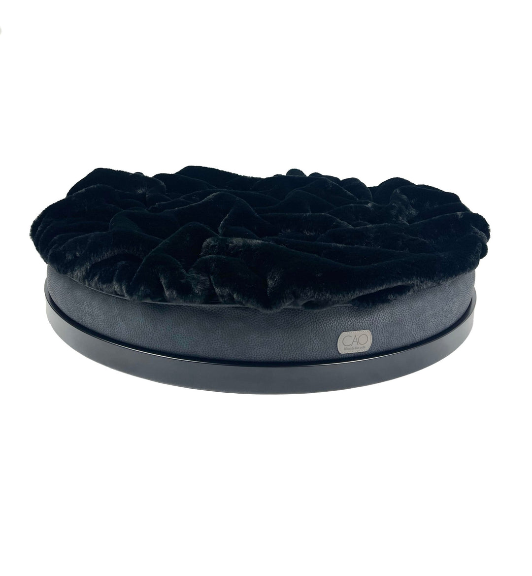 Luxury dog bed Soleil Nook in black with black frame - stylish interior for dogs & cats, size XS-L, high-quality design for your dog.